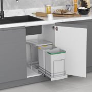 Starax 2392 Raylı Plastik Gövde Çöp Kovası 12+12 Lt.