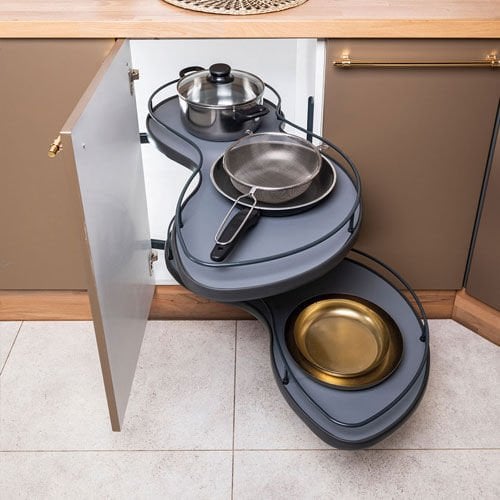 Oscar Kaymaz Taban Ahşap Sepetli Döner Kör Köşe