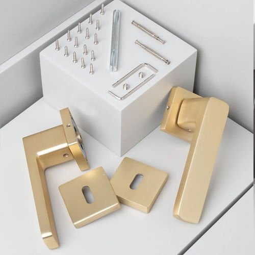 Erkul 477 Mat Altın Rozetli Kapı Kolu