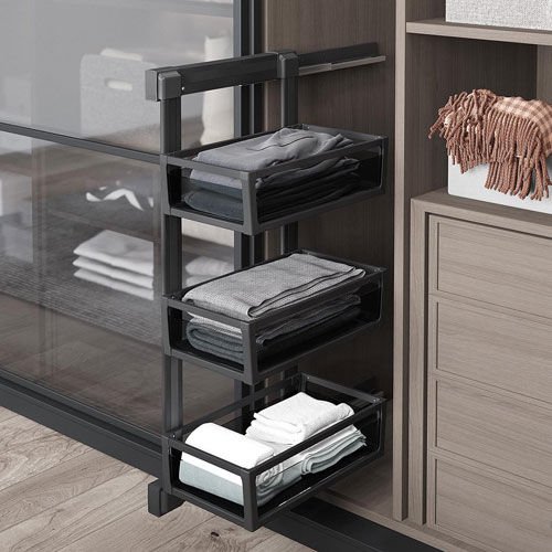 Starax Gizli Raylı Alüminyum 3 Raflı Ünite